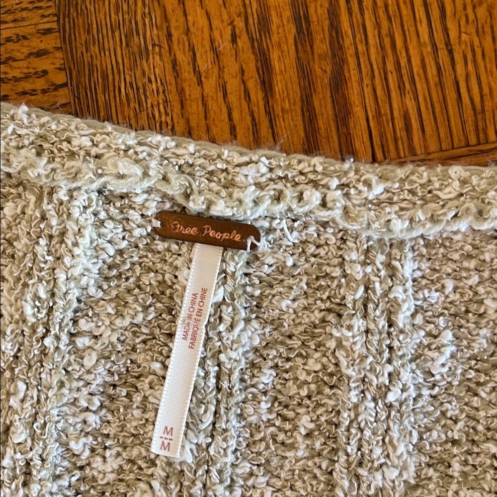 Free People Good Day Cream/ Sage Textured Women's Sweater M - Picture 10 of 11